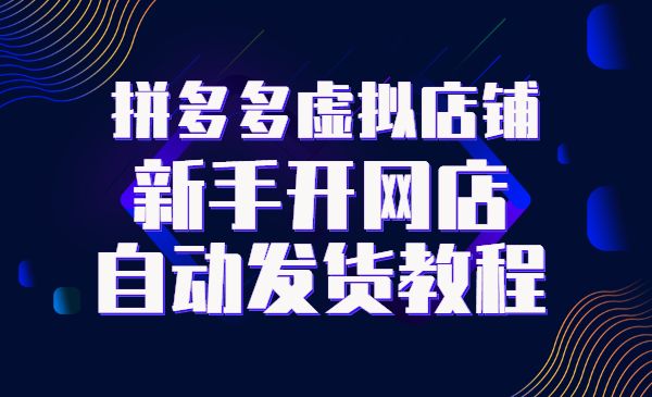 拼多多虚拟店铺，新手开网店注册自动发货教程-项目网