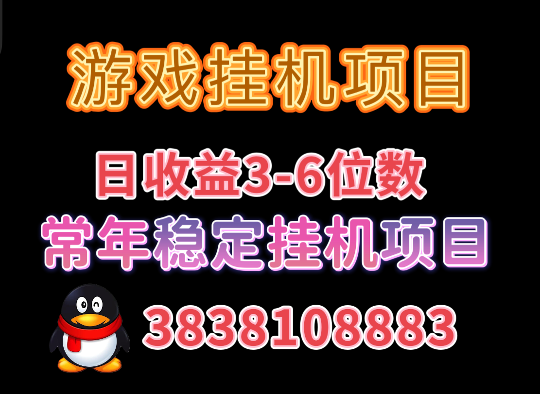游戏挂机项目 ，日收益 可观 月收益稳定，上车可联系-项目网