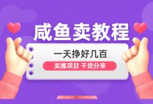 咸鱼卖教程 一天挣好几百 非常老的项目了 动手能力强的朋友可以实操一下-项目网