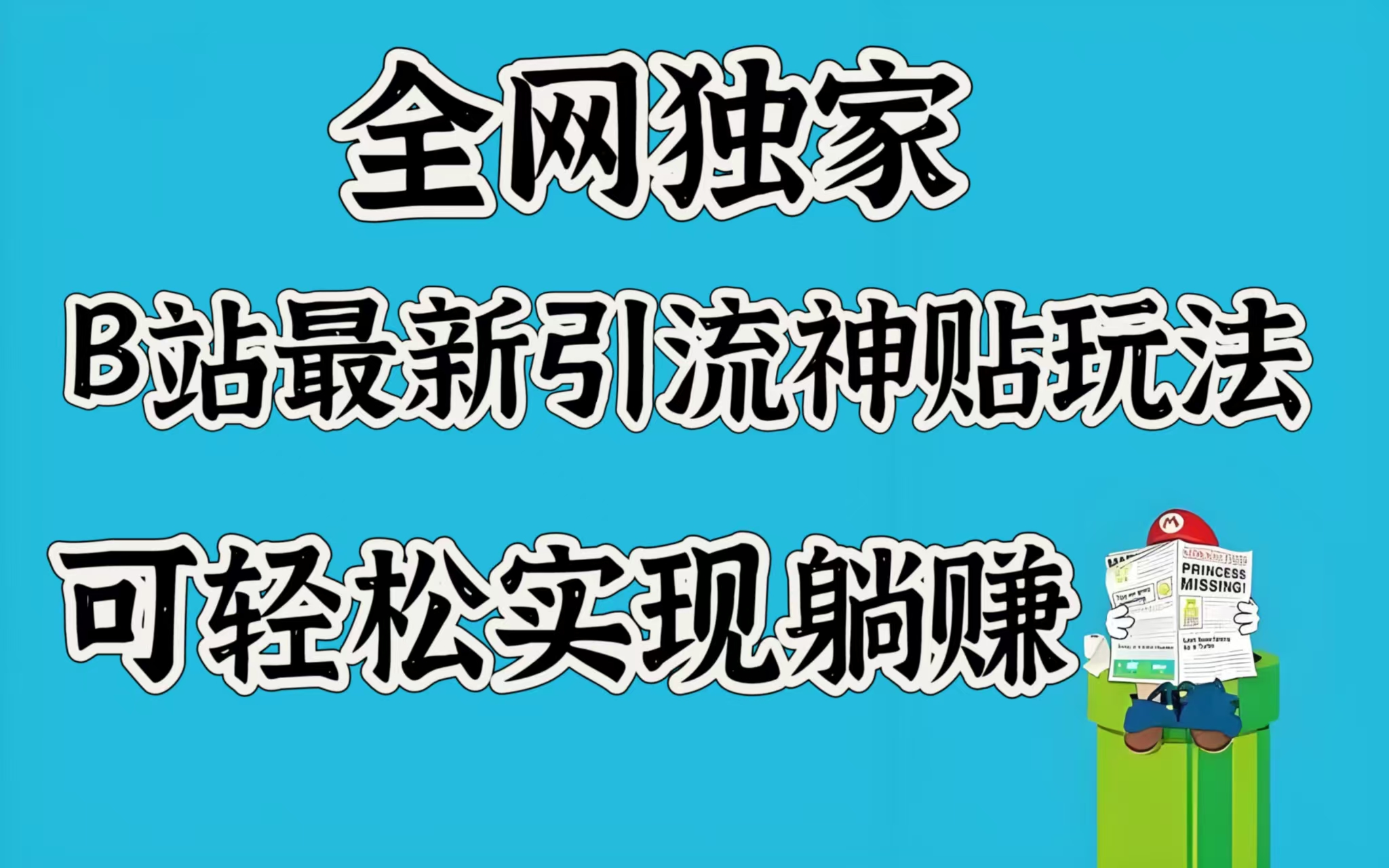 全网独家，B站最新引流神贴玩法，可轻松实现躺赚-项目网