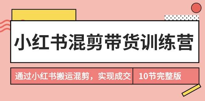 小红书混剪带货训练营，通过小红书搬运混剪，实现成交（10节课完结版）-项目网