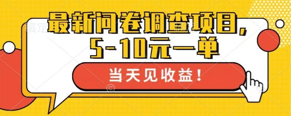 最新问卷调查项目，共12个平台，单日零撸100＋-项目网