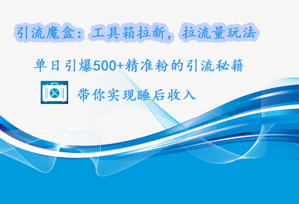 引流魔盒：工具箱拉新，拉流量玩法，单日引爆500+精准粉的引流秘籍，带你实现睡后收入-项目网