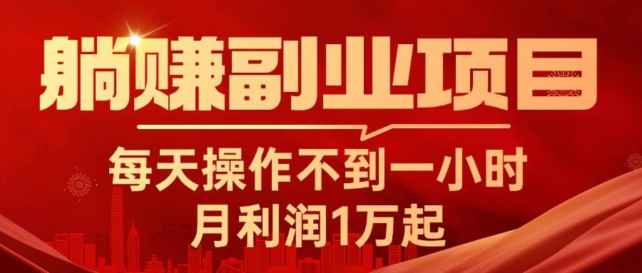 躺赚副业项目，每天操作不到一小时，月利润1万起，实战篇-项目网