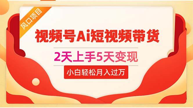2天上手5天变现视频号Ai短视频带货0粉丝0基础小白轻松月入过万-项目网