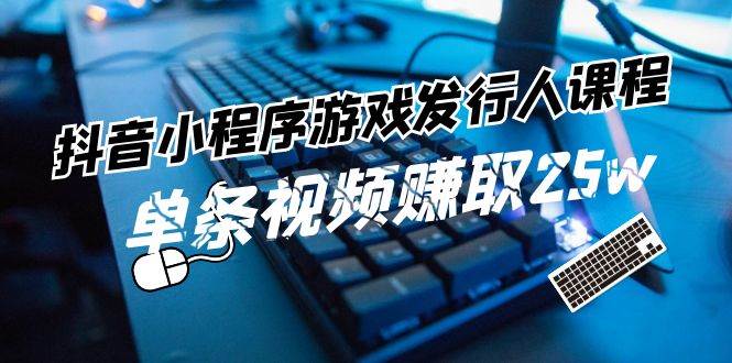 抖音小程序-游戏发行人课程：带你玩转游戏任务变现，单条视频赚取25w-项目网