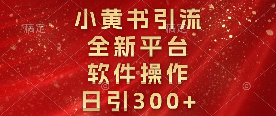 小黄书引流，全新平台，软件操作，日引300+-项目网