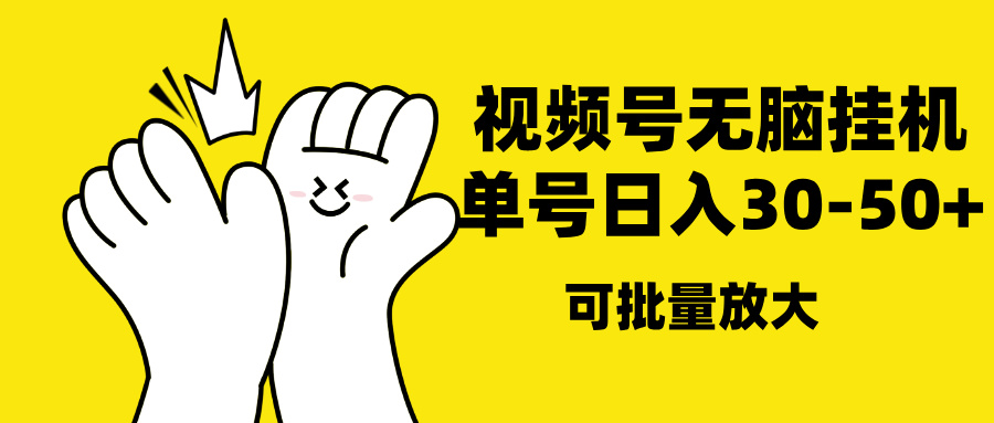 视频号无脑挂机，单号30-50+，可批量放大-项目网