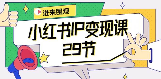 小红书IP变现课：开店/定位/IP变现/直播带货/爆款打造/涨价秘诀/等等/29节-项目网
