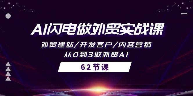 AI闪电做外贸实战课，外贸建站/开发客户/内容营销/从0到3做外贸AI-62节-项目网