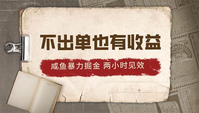 2024咸鱼暴力掘金，不出单也有收益，两小时见效，当天突破500+-项目网