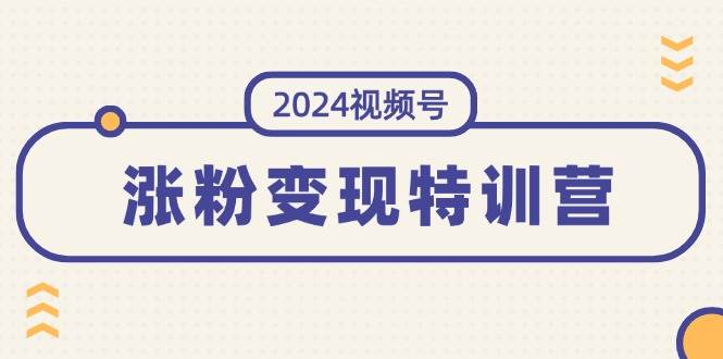 2024视频号-涨粉变现特训营：一站式打造稳定视频号涨粉变现模式（10节）-项目网