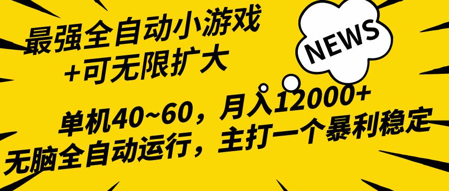 2024最新全网独家小游戏全自动，单机40~60,稳定躺赚，小白都能月入过万-项目网