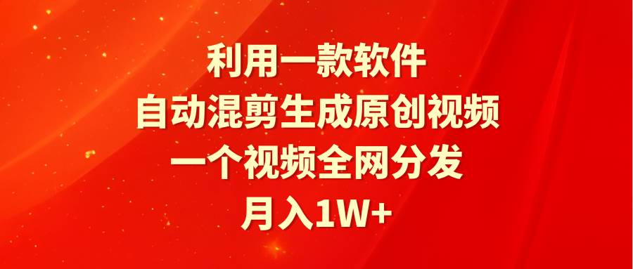 利用一款软件，自动混剪生成原创视频，一个视频全网分发，月入1W+附软件-项目网