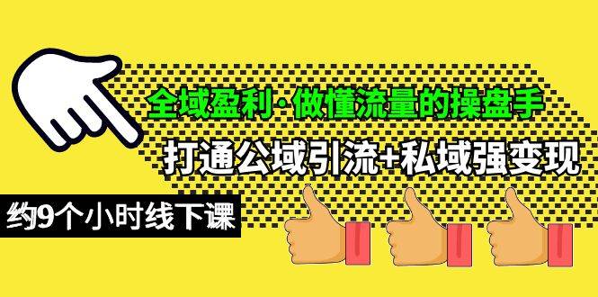全域盈利·做懂流量的操盘手，打通公域引流+私域强变现，约9个小时线下课-项目网