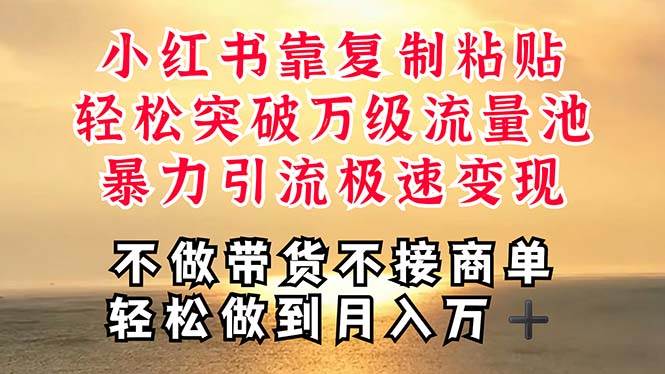 深层揭秘小红书，靠复制粘贴，一周突破万级流量池，无脑搬运，暴力引流…-项目网