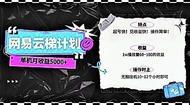2024网易云云梯计划 单机日300+ 无脑月入5000+-项目网