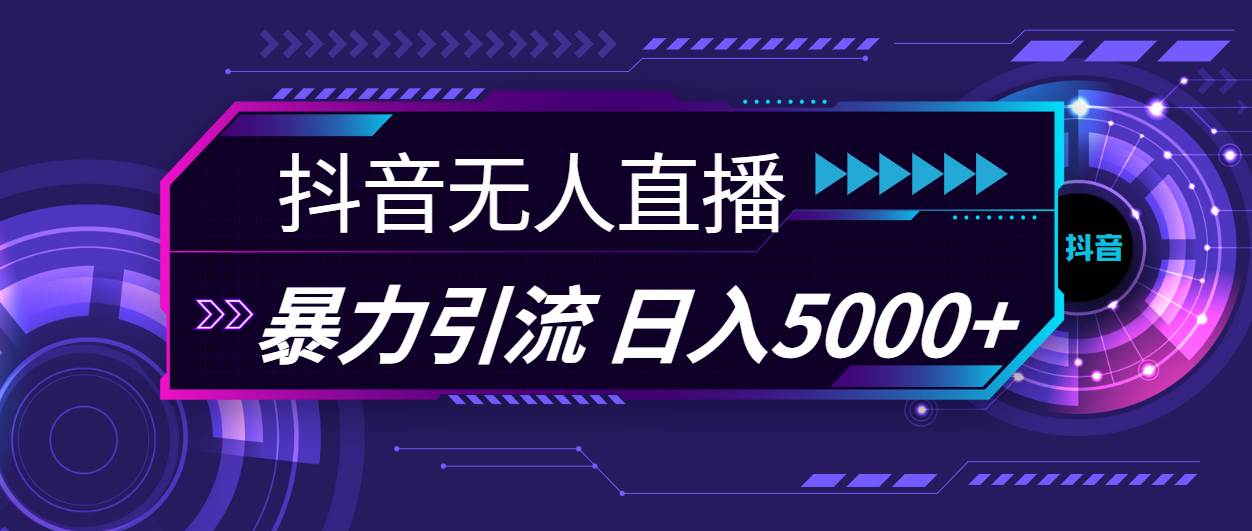 抖音无人直播，暴利引流，日入5000+-项目网