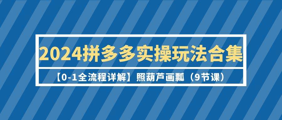 2024拼多多实操玩法合集【0-1全流程详解】照葫芦画瓢（9节课）-项目网