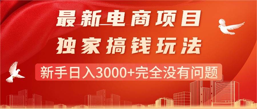 最新电商项目-搞钱玩法，新手日入3000+完全没有问题-项目网