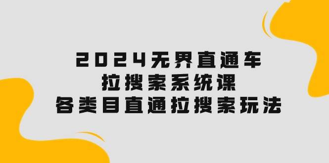 2024无界直通车·拉搜索系统课：各类目直通车 拉搜索玩法！-项目网
