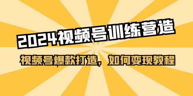 2024视频号训练营，视频号爆款打造，如何变现教程（20节课）-项目网
