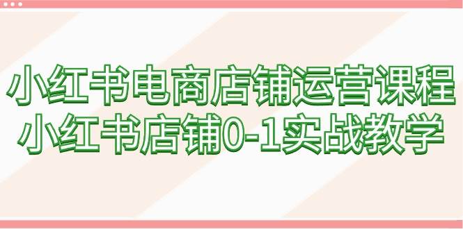 小红书电商店铺运营课程，小红书店铺0-1实战教学（60节课）-项目网