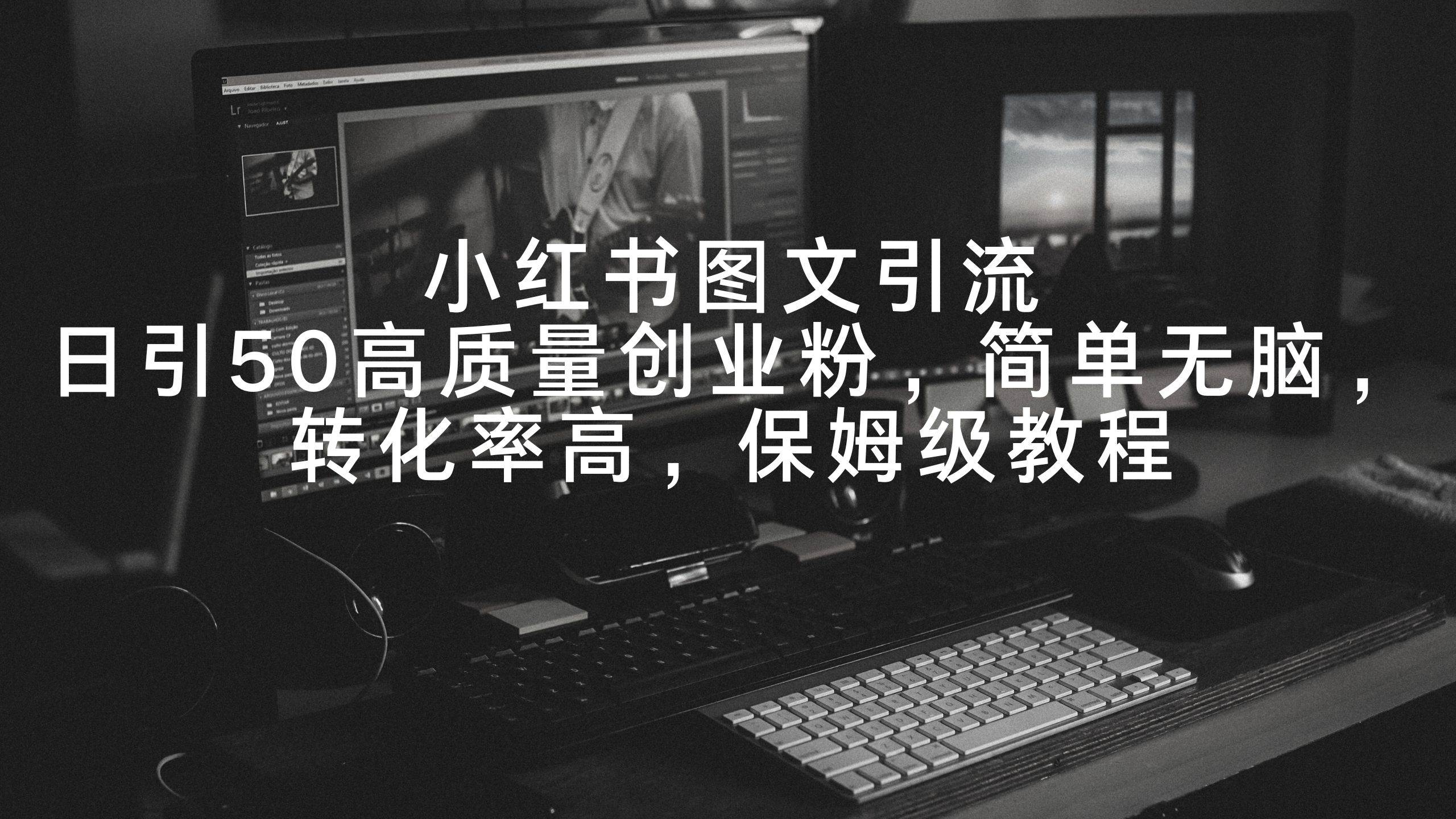 小红书图文引流，日引50高质量创业粉，简单无脑，转化率高，保姆级教程-项目网