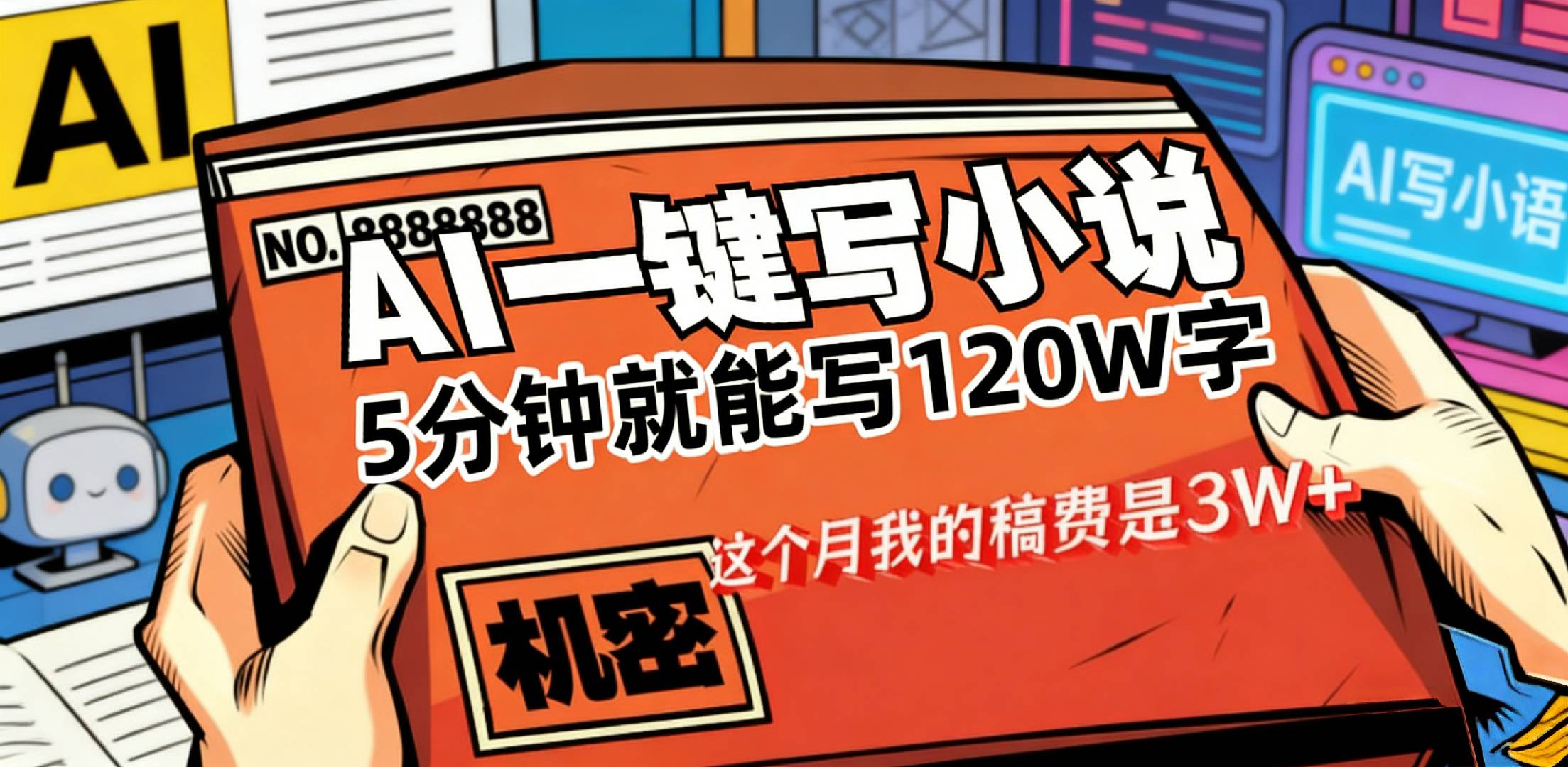 这个月我的稿费又是3W+，用AI写小说真的是太牛了，5分钟就能120W字-项目网