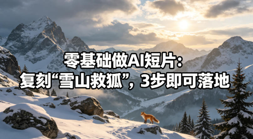 零基础做AI短片：复刻《雪山救狐》，3步即可落地-项目网
