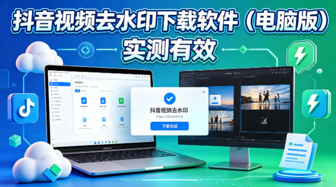 抖音视频去水印下载软件，电脑软件，实测有效-项目网