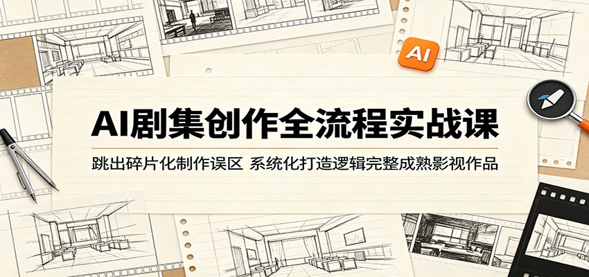 AI剧集创作全流程实战课：跳出碎片化制作误区，系统化打造逻辑完整成熟影视作品-项目网