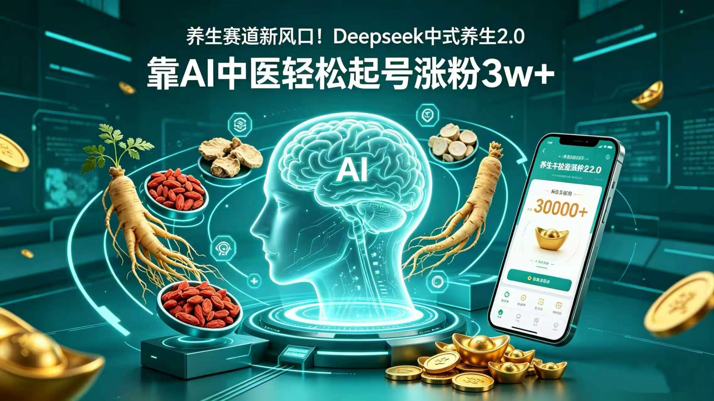 养生赛道新风口！Deepseek 中式养生 2.0，靠 AI 中医轻松起号涨粉 3w+-项目网