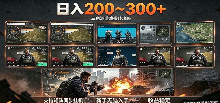 日入200~300+ 三角洲全自动搬砖项目，新手零门槛即可无脑入手-项目网