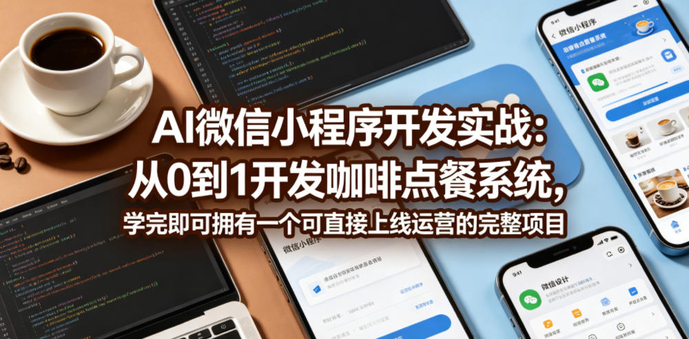 AI微信小程序开发实战：从0到1开发咖啡点餐系统，学完即可拥有一个可直接上线运营的完整项目-项目网