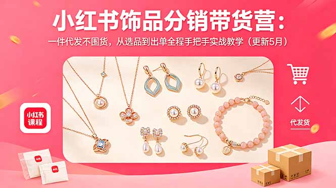 小红书饰品分销带货营：一件代发不囤货，从选品到出单全程手把手实战教学(更新5月-项目网