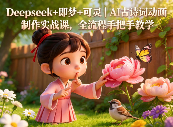 Deepseek+即梦+可灵｜AI古诗词动画制作实战课，全流程手把手教学-项目网