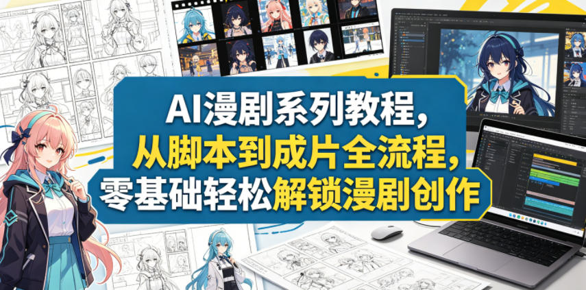AI漫剧系列教程，从脚本到成片全流程，零基础轻松解锁漫剧创作-项目网