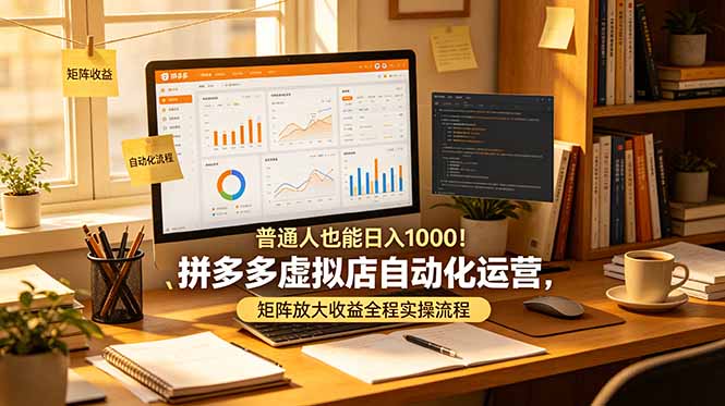 普通人也能日入 1000!拼多多虚拟店自动化运营,矩阵放大收益全程实操流程-项目网