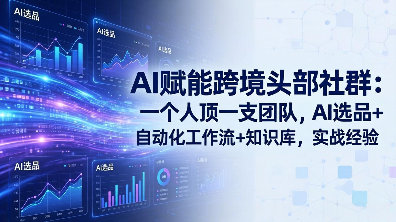 AI赋能跨境头部社群-更新6月：一个人顶一支团队，AI选品+自动化工作流+知识库，实战经验-项目网