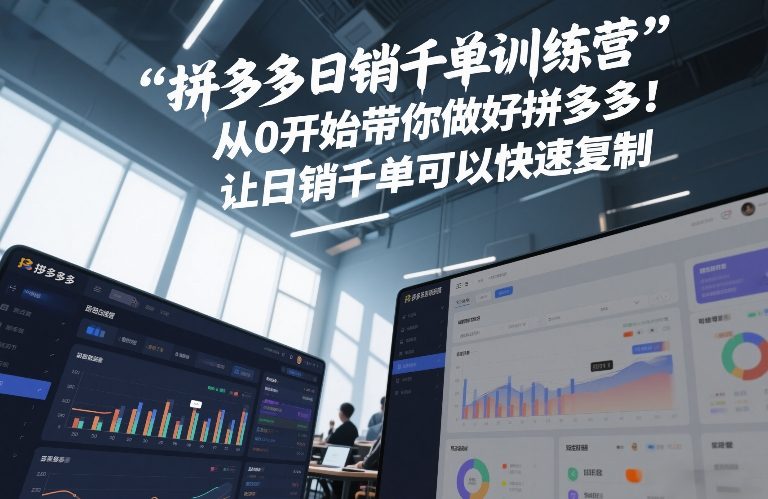 拼多多日销千单训练营,从0开始带你做好拼多多,让日销千单可以快速复制(更新26年6月)-项目网