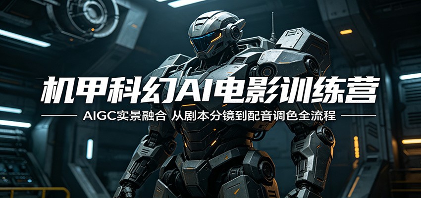 机甲科幻AI电影训练营：AIGC实景融合，从剧本分镜到配音调色全流程-项目网
