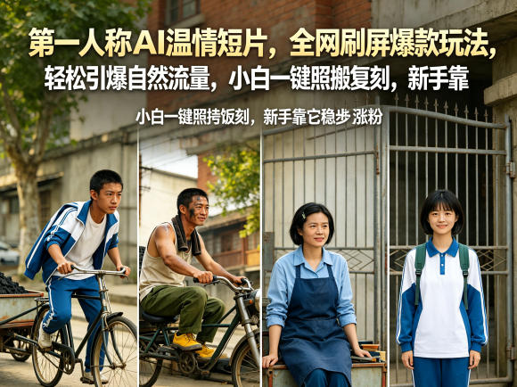 第一人称AI温情短片，全网刷屏爆款玩法，轻松引爆自然流量，不用剪辑零基础学，小白一键照搬复刻，新手靠它稳步涨粉-项目网