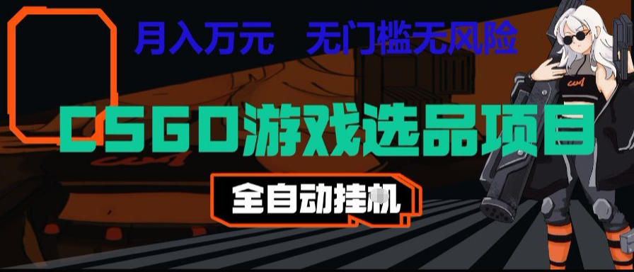 CSGO游戏自动扫货项目，全自动运行，月入1W，无风险，长期稳定可以做【揭秘】-项目网