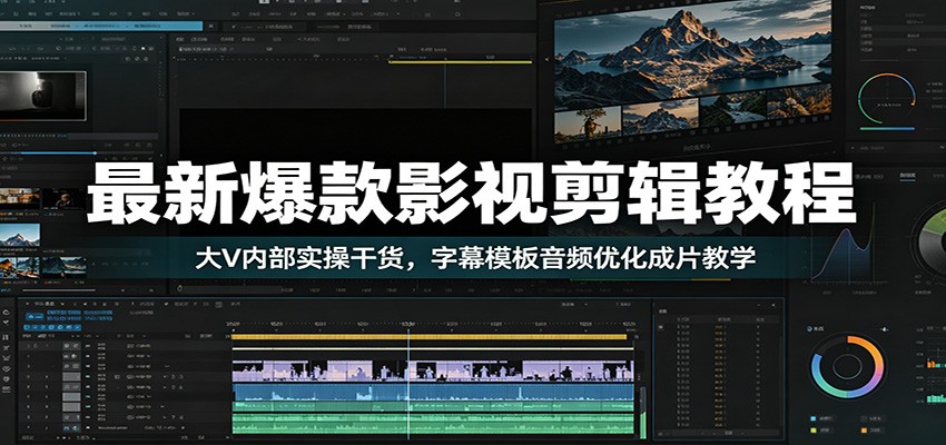 最新爆款影视剪辑教程：大V内部实操干货，字幕模板音频优化成片教学-项目网