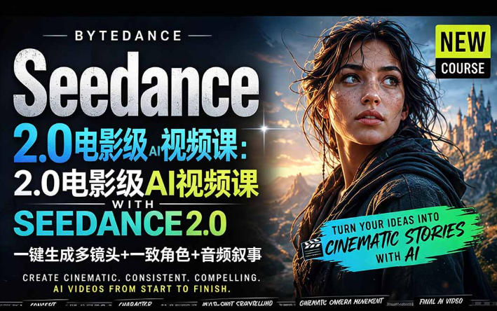 字节跳动的Seedance 2.0 AI电影视频生成制作教程，一键生成多镜头+一致角色+音频叙事-中英字幕-项目网