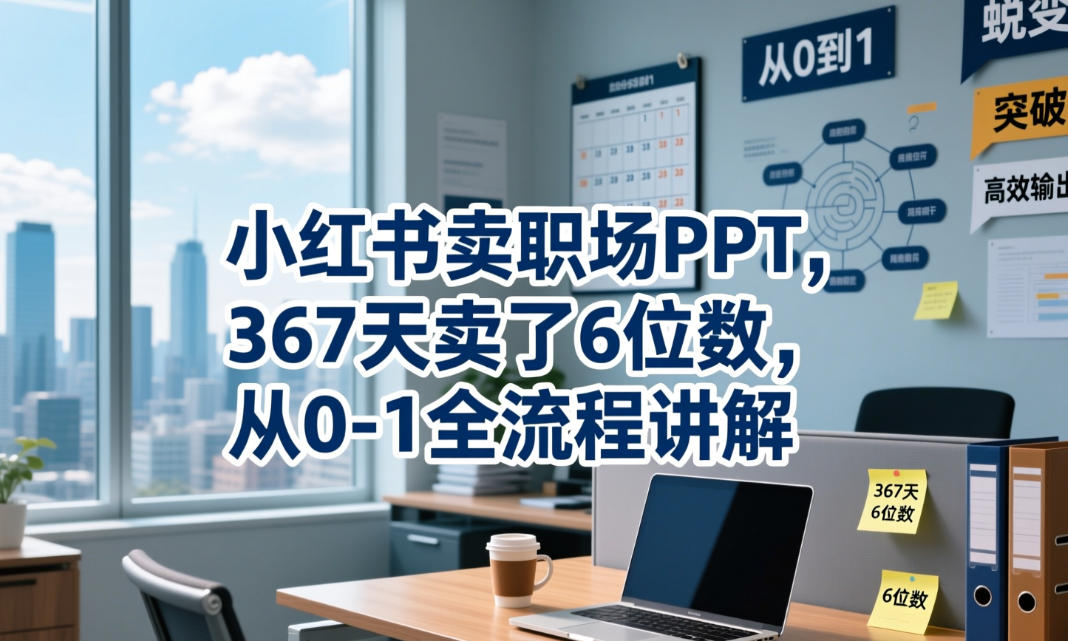 小红书卖职场PPT，367天卖了6位数，从0-1全流程讲解-项目网