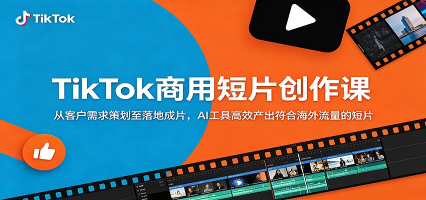 TikTok商用短片创作课：从客户需求策划至落地成片，AI工具高效产出符合海外流量的短片-项目网