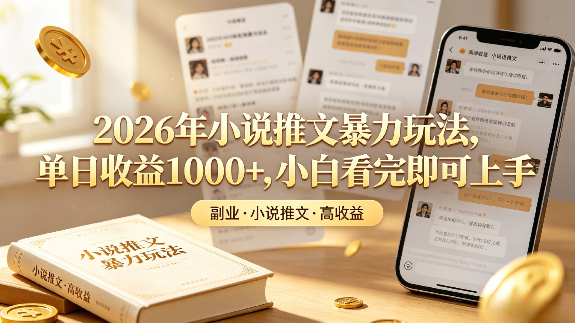 2026年小说推文暴力玩法,单日收益1000+,小白看完即可上手-项目网