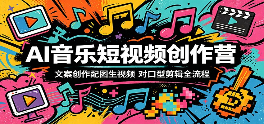 AI音乐短视频创作营：文案创作配图生视频，对口型剪辑全流程-项目网